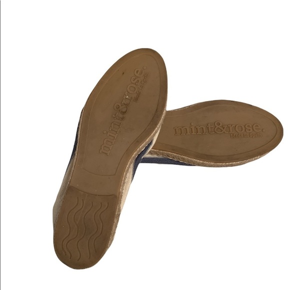 Mint and Rose Striped Blue Off White Espadrilles Size 8 (38) - Picture 5 of 7